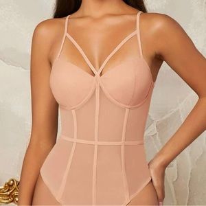 Mesh pink bodysuit